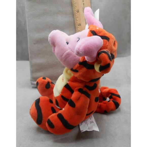 Disney 8" Piglet Dressed as Tigger Mini Bean Bag w/Tags Retired Plush Pooh - Picture 5 of 7